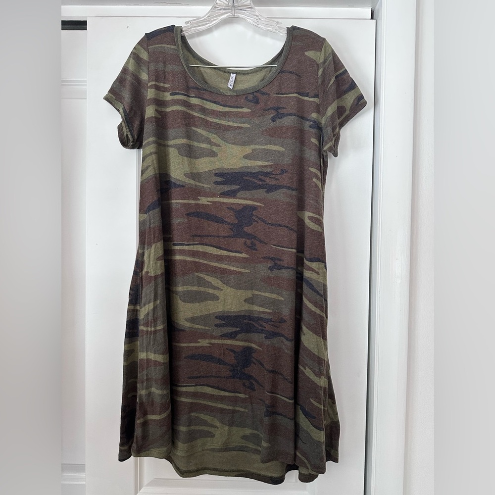 Z Supply Camo Mini T-Shirt Dress